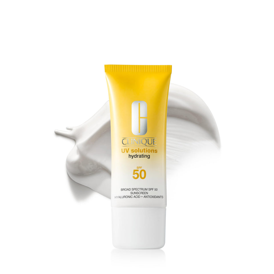 Clinique front packaging showing SPF 50 and hydrating benefit