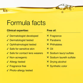 Clinique ingredients label highlighting hyaluronic acid and antioxidants
