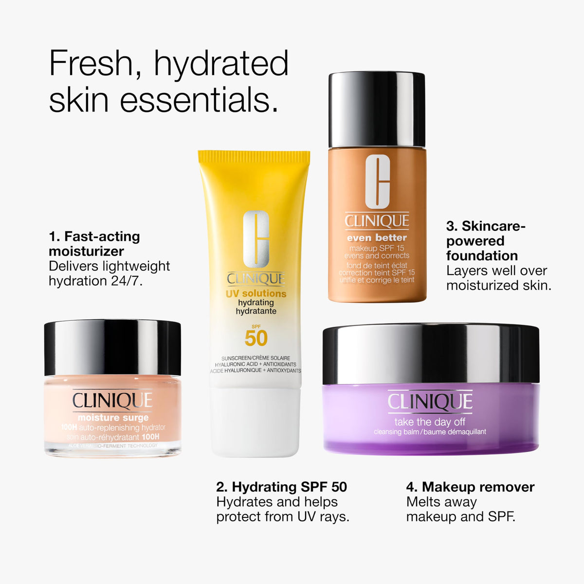Clinique on bathroom counter in morning routine setting for convenience