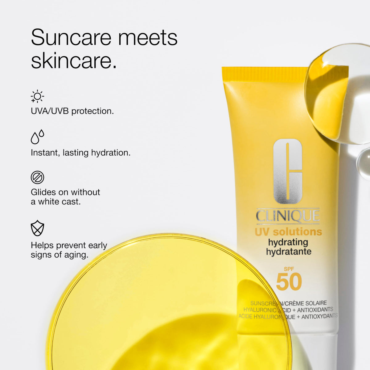 Clinique texture close-up demonstrating lightweight hydration