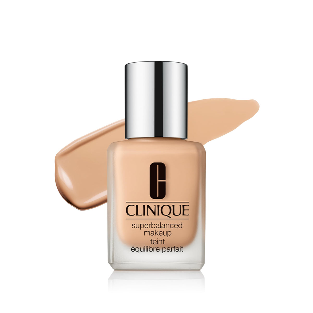 Clinique bottle front view showing label and shade for easy selection