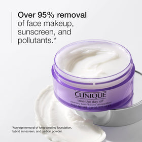 Clinique balm softening on fingers to show how product melts and dissolves makeup