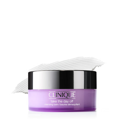 Clinique jar front view showing product and clean design for effective makeup removal