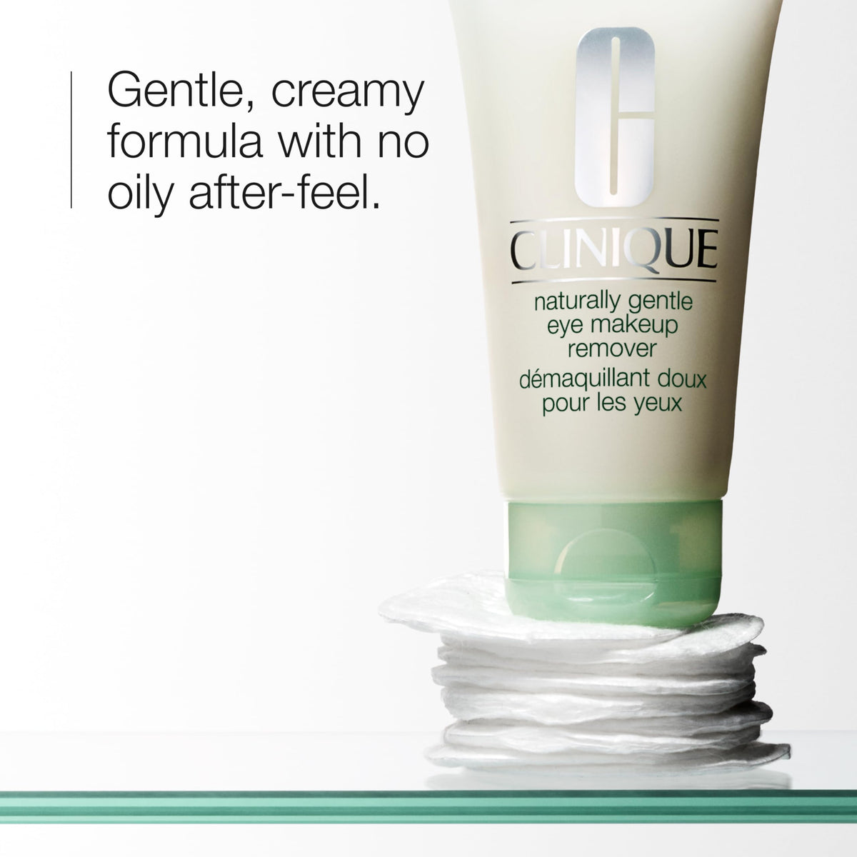 Clinique creamy lotion texture close-up demonstrating smooth spreadability for gentle removal