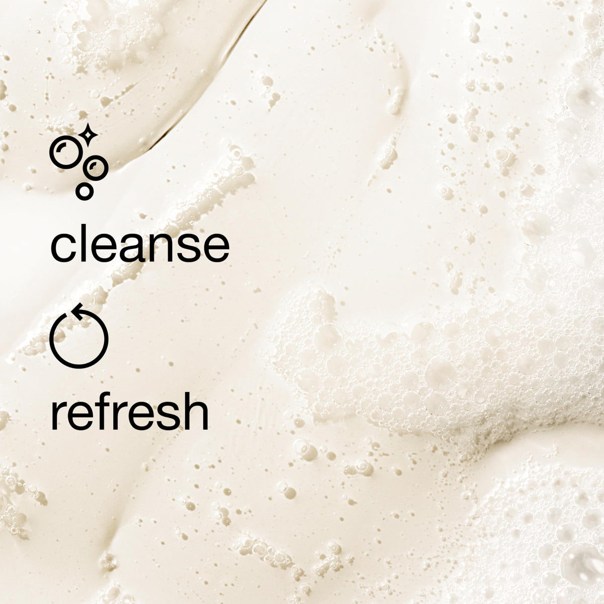 Clinique texture closeup of foamy cleanser demonstrating lather for effective cleansing