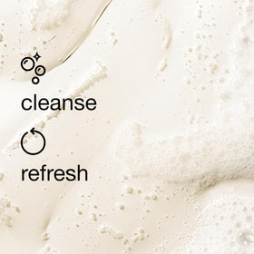 Clinique texture closeup of foamy cleanser demonstrating lather for effective cleansing
