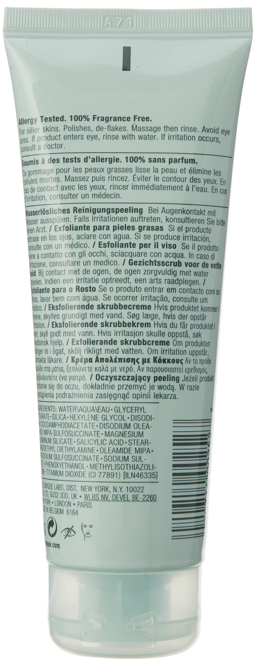 Clinique texture closeup revealing fine exfoliating particles and smooth gel for controlled polishing
