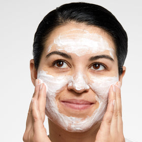 Clinique texture on hand illustrating lightweight, hydrating foam benefit
