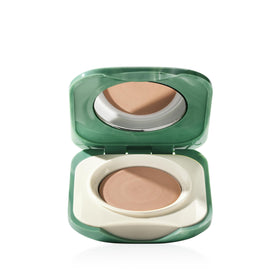 Clinique Touch Base front compact showing neutral canvas shade and compact design benefit