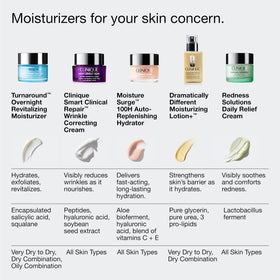 Clinique product beside natural ingredients suggesting gentle, skin-supporting benefits
