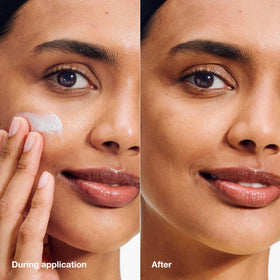 Clinique sunscreen blended on hand showing lightweight, non-greasy finish