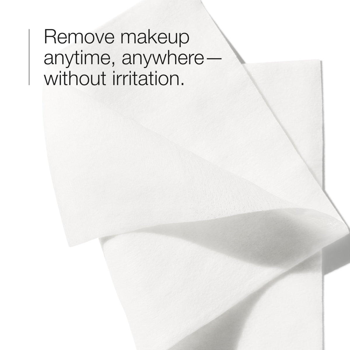 Clinique wipe held in hand illustrating size and easy single-use convenience