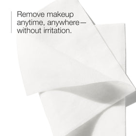 Clinique wipe held in hand illustrating size and easy single-use convenience