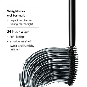 Clinique application on model displays lifted curled lashes and brighter eye effect