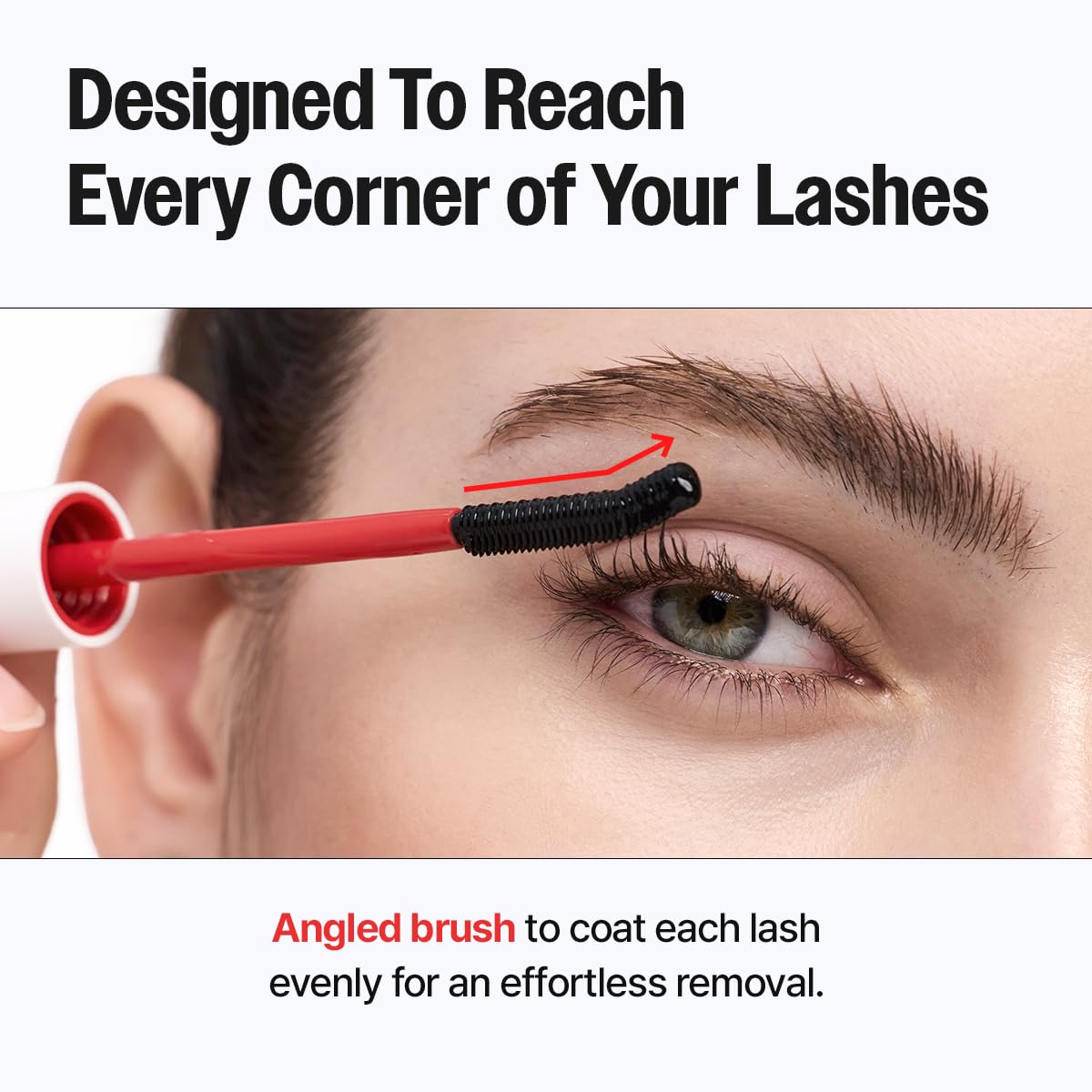 CLIO before and after lashes showing effective waterproof mascara removal