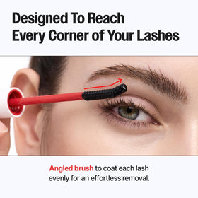 CLIO before and after lashes showing effective waterproof mascara removal