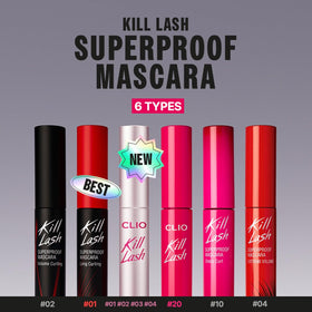 CLIO mascara tucked inside a makeup bag for everyday convenience