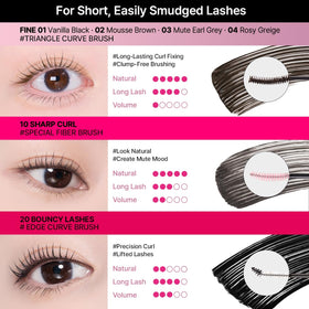 CLIO mascara resisting water droplets demonstrating waterproof hold