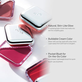 CLIO PROFESSIONAL Peach Flush on lips showing buildable, dewy color payoff