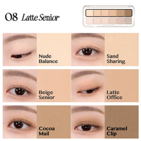 CLIO PROFESSIONAL palette applied on eye demonstrating wearable daily makeup result