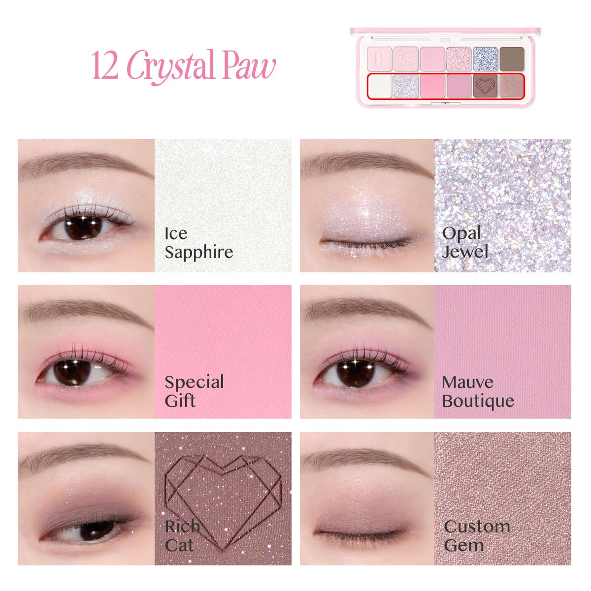 CLIO PROFESSIONAL evening eye look with shimmer center lid for added sparkle and depth