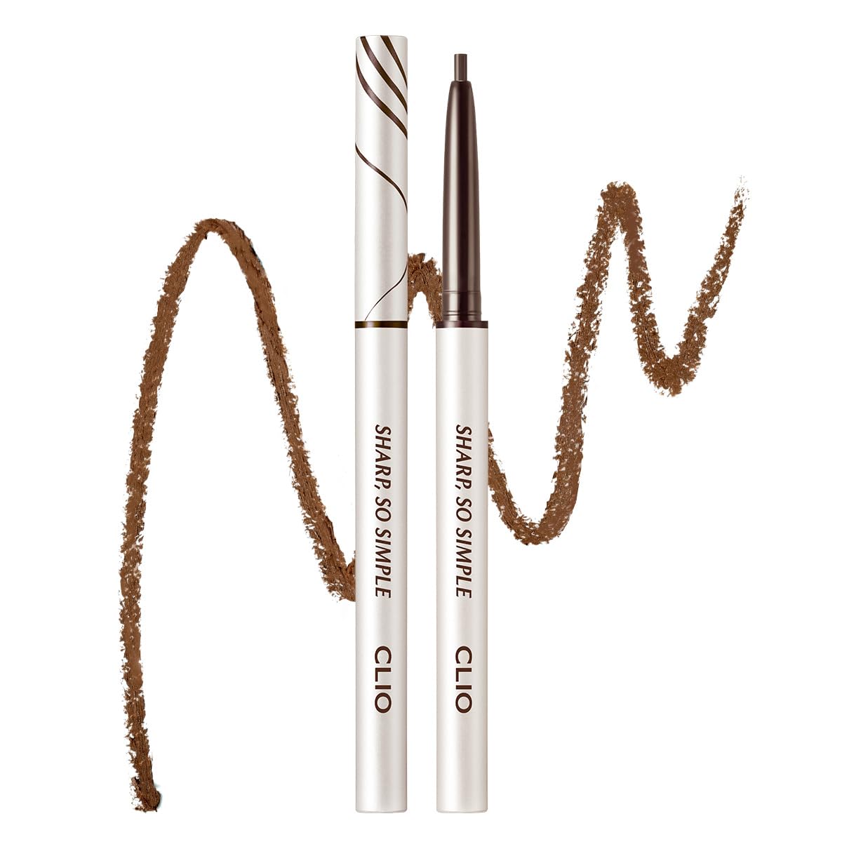 CLIO PROFESSIONAL pencil front view showing slim brown liner and ergonomic design for precise control