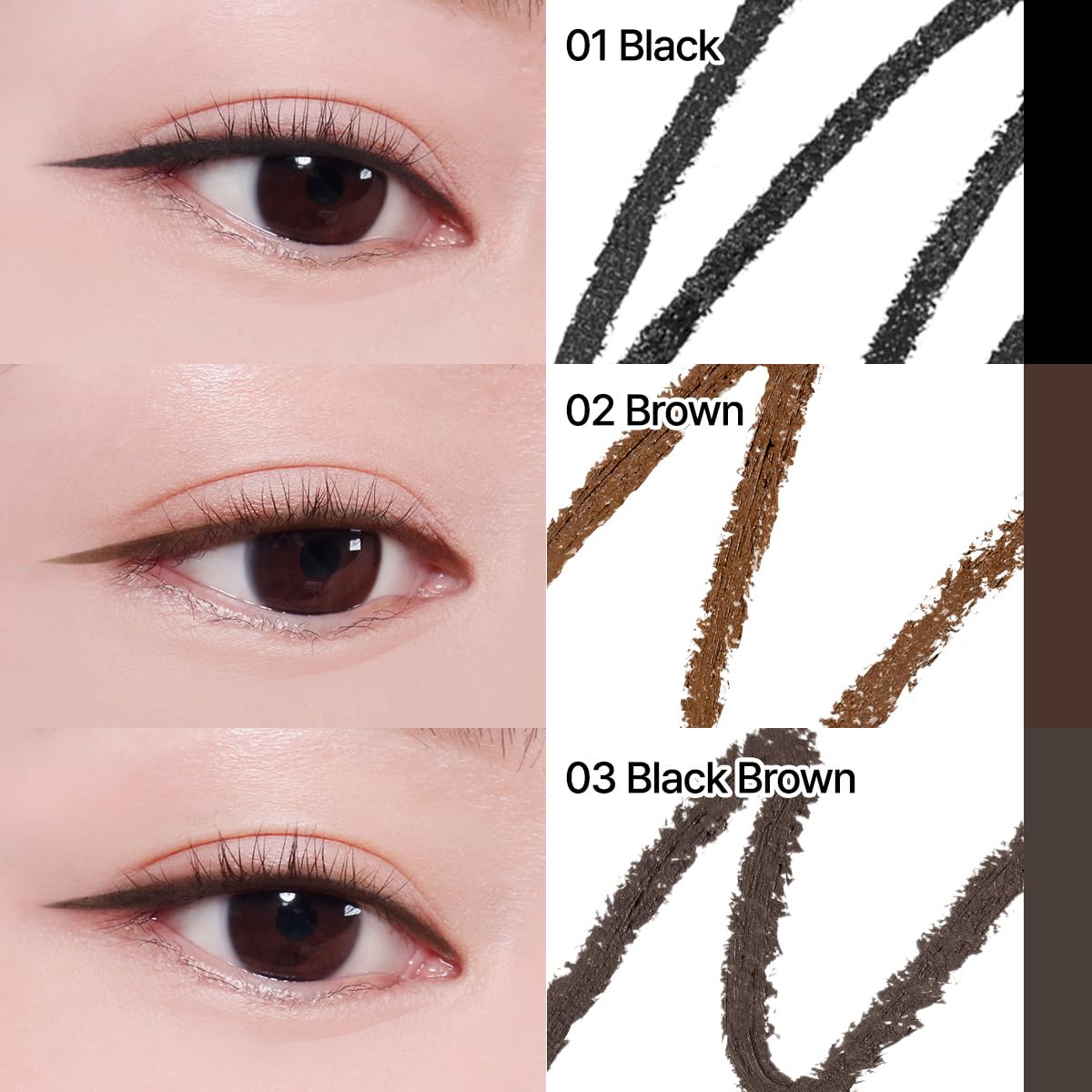 CLIO professional applied along upper lash line demonstrating crisp definition and endurance