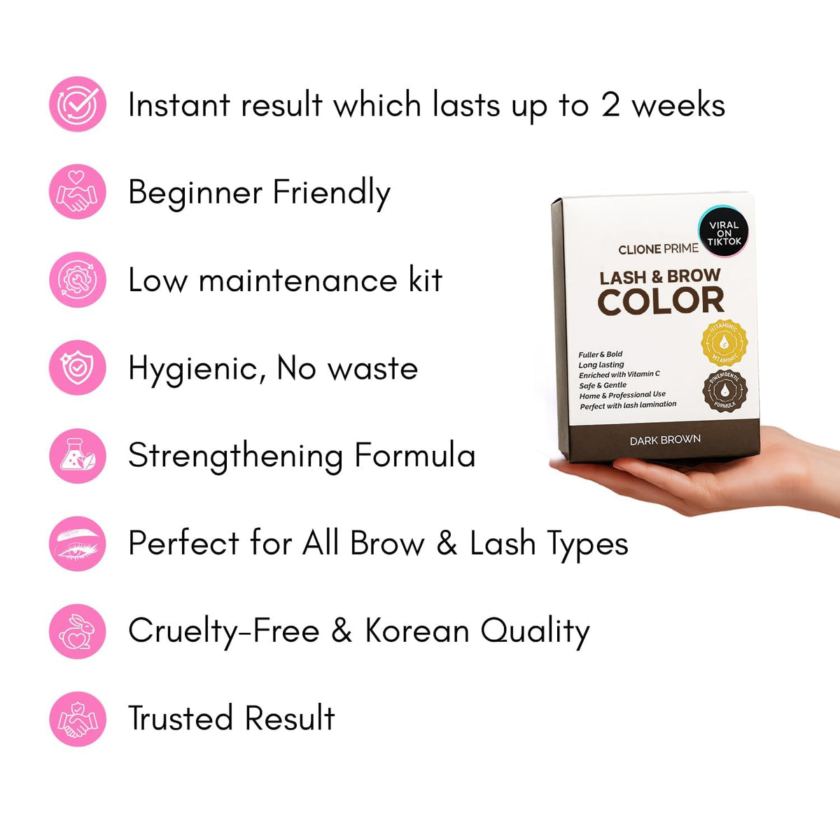 CLIONE PRIME brown color swatches demonstrating shade options for natural enhancement