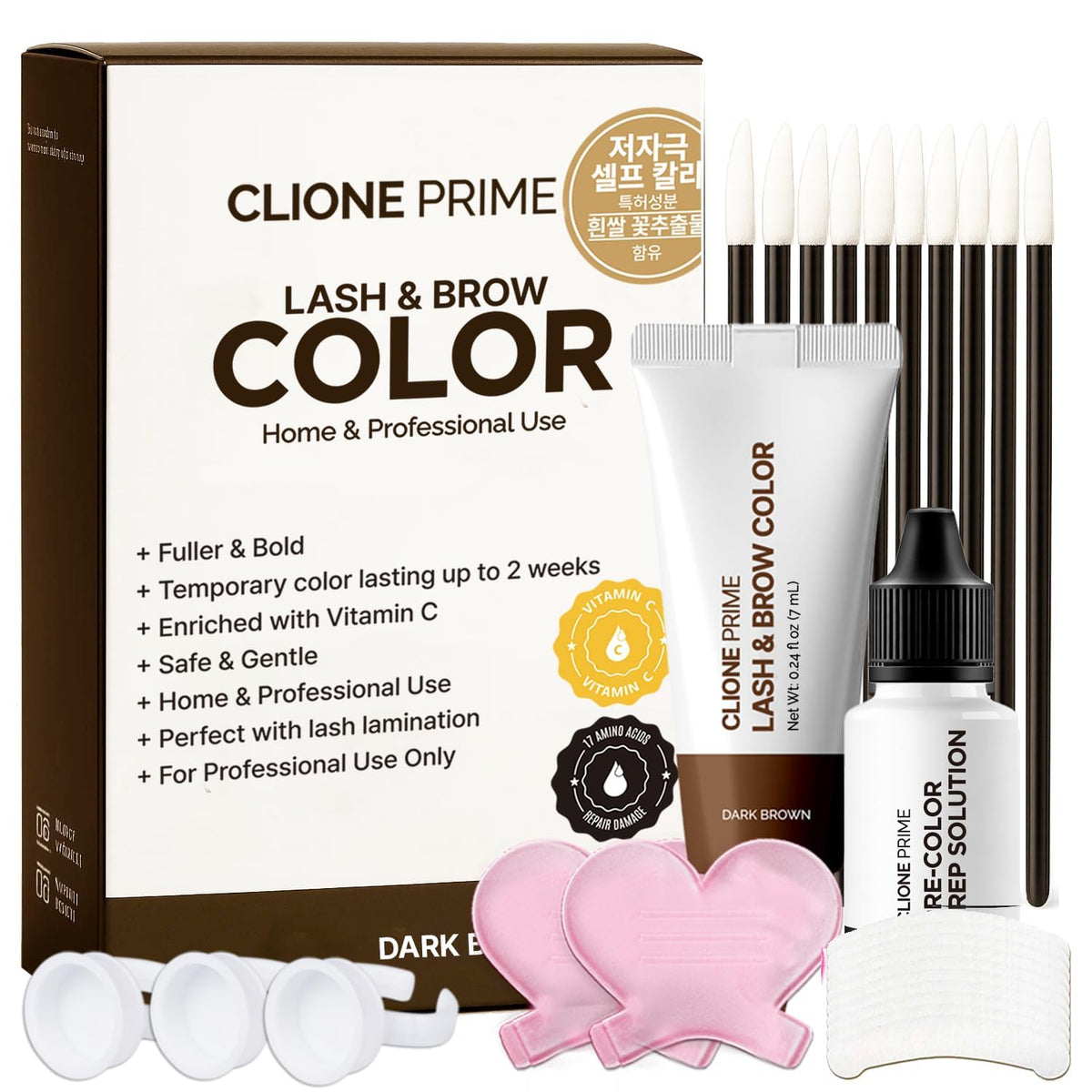 CLIONE PRIME front packaging showing dark brown kit and quick benefits