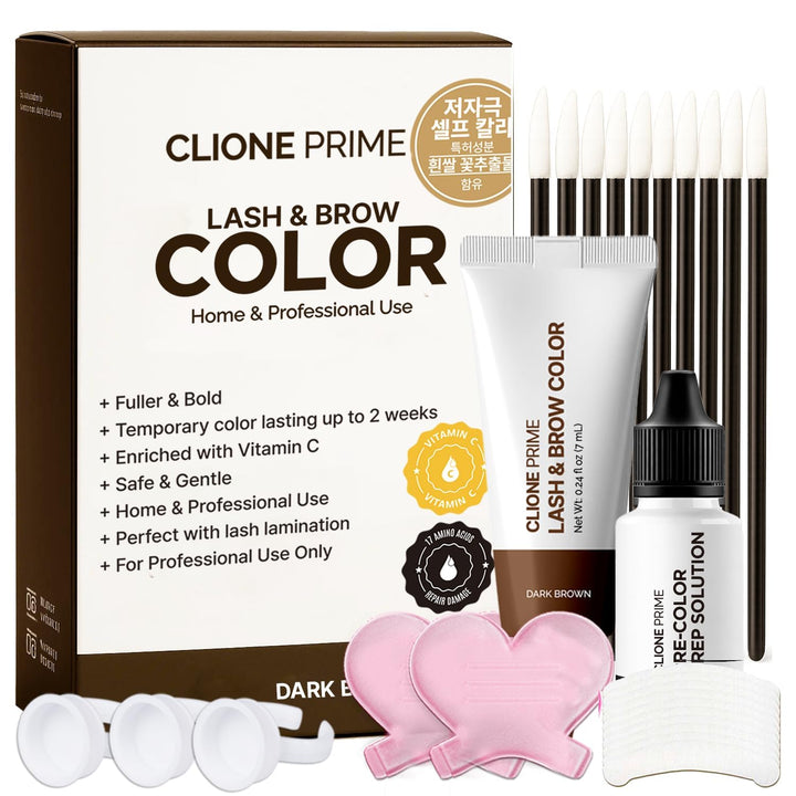 CLIONE PRIME front packaging showing dark brown kit and quick benefits