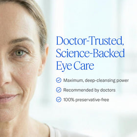 Cliradex being applied to closed eyelids demonstrating safe use