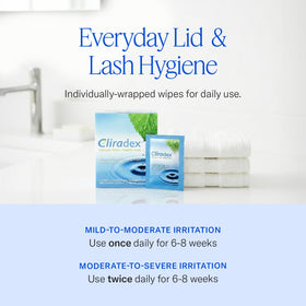 Cliradex single-use sachet opened revealing moist preloaded towelette