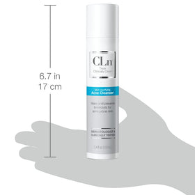 CLn label close-up showing active salicylic acid and sodium hypochlorite