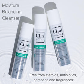 CLn bottle held in hand showing travel-friendly 3.4 fl oz size