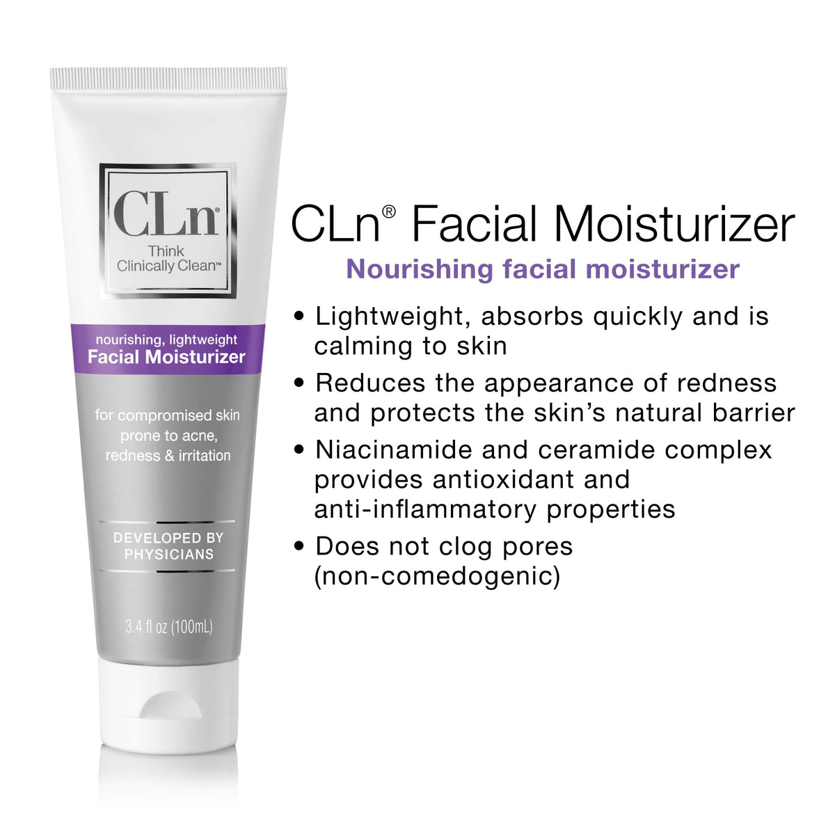 CLn 3.4 oz tube next to a coin to show compact travel-friendly size