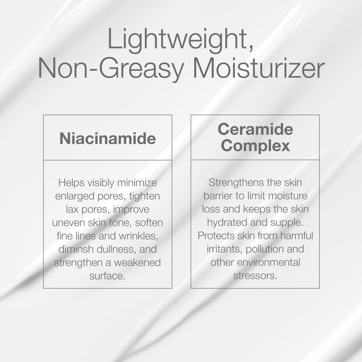 CLn cream texture close-up revealing lightweight, fast-absorbing hydration