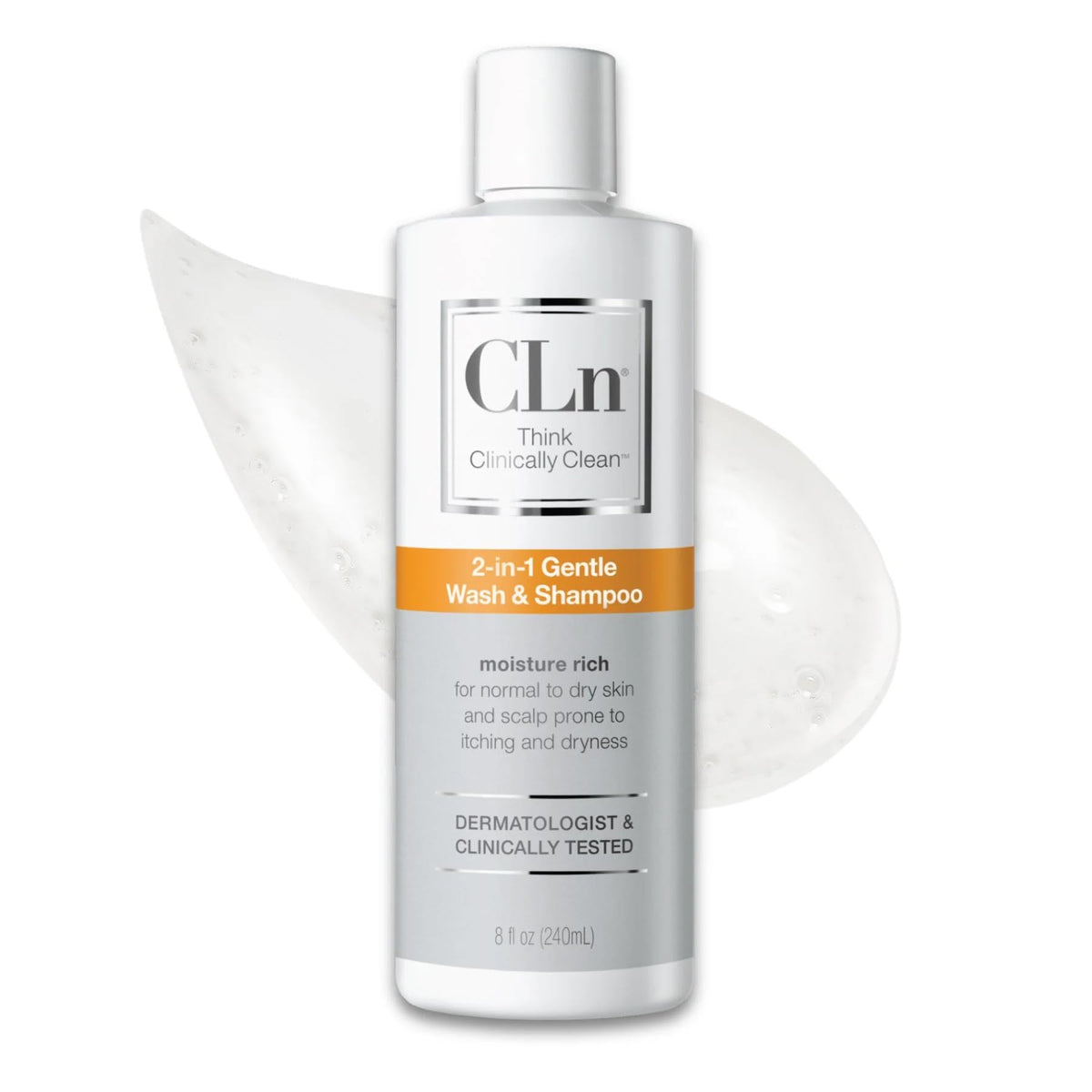 CLn bottle front packaging showing gentle scalp benefit