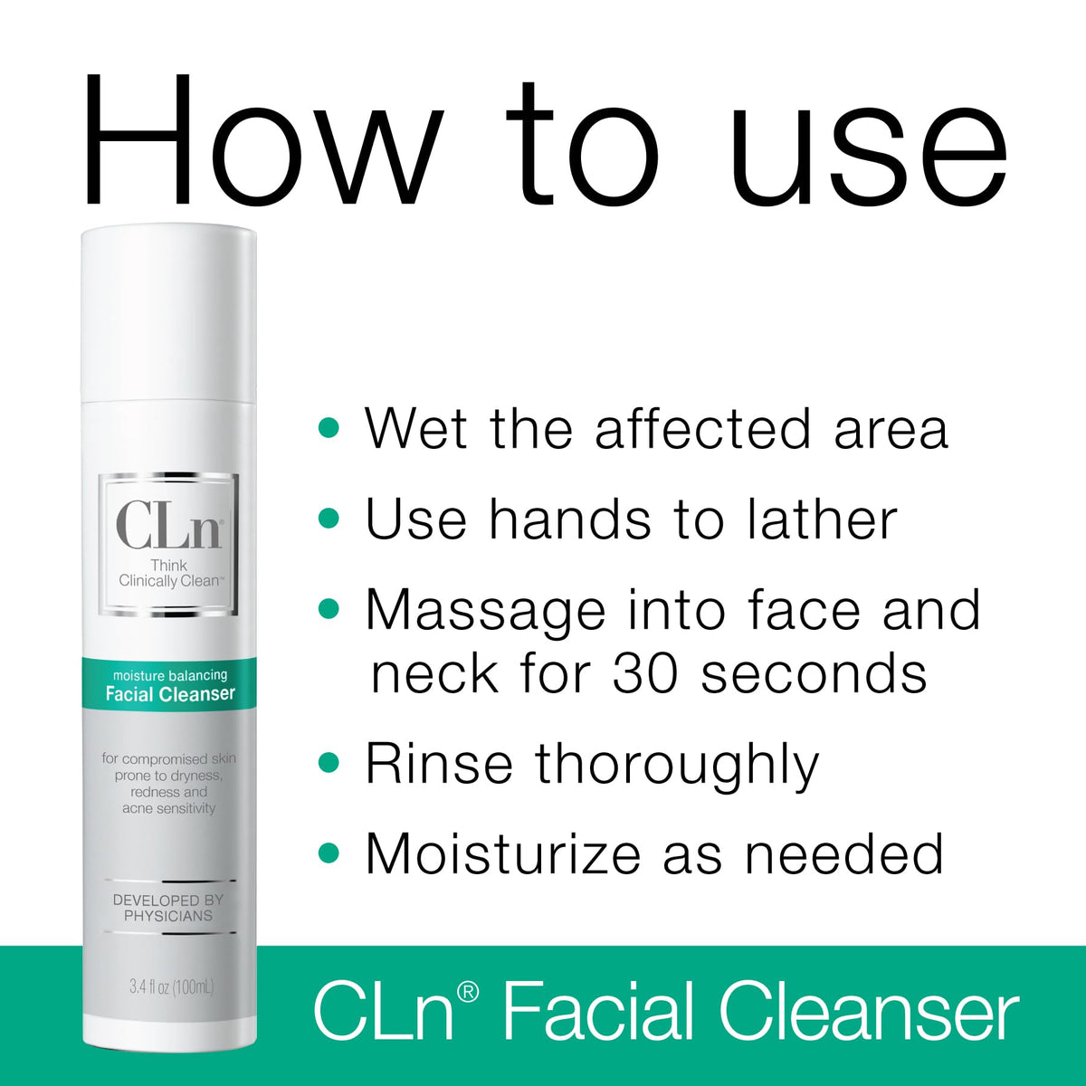 CLn label close-up displaying ingredients and hypoallergenic claims