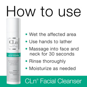 CLn label close-up displaying ingredients and hypoallergenic claims