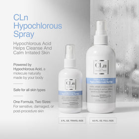 CLn label ingredients and claims showing alcohol-free formula for sensitive skin