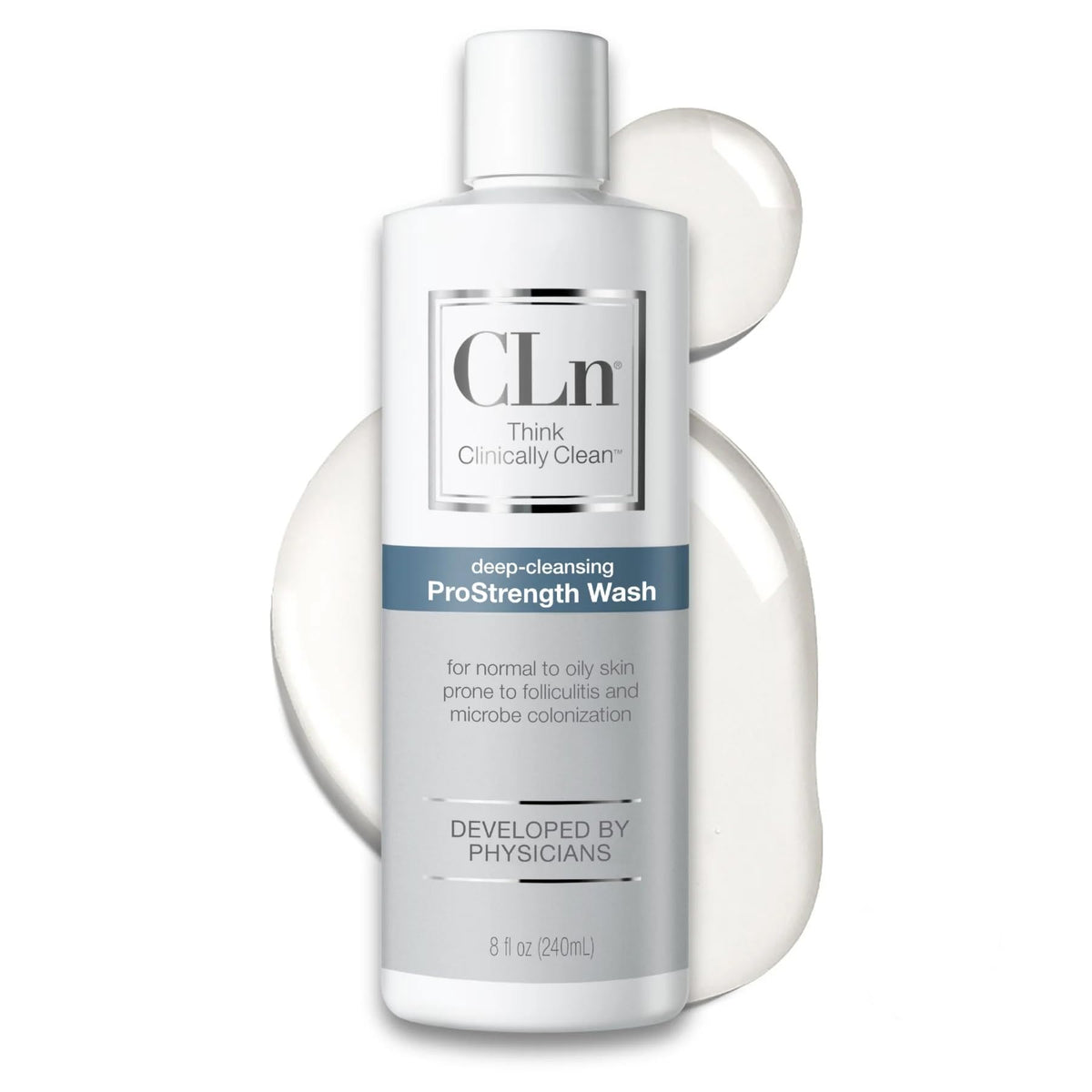CLn bottle front packaging showing clean branding and size for clear identification