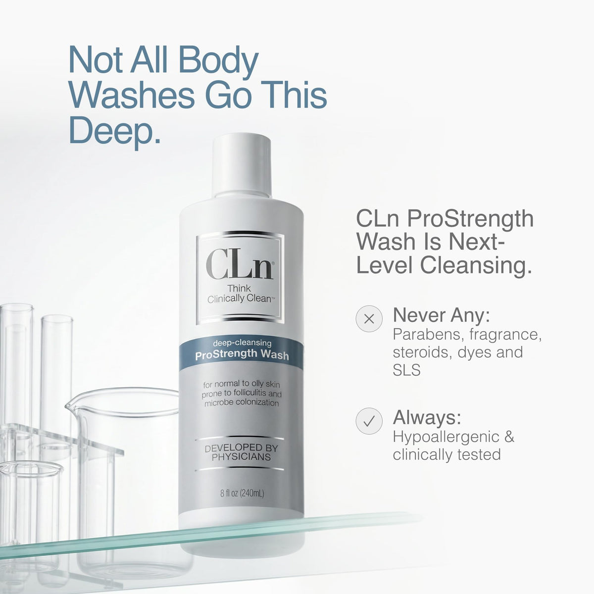 CLn gel texture detail highlighting smooth exfoliating gel for gentle cleansing