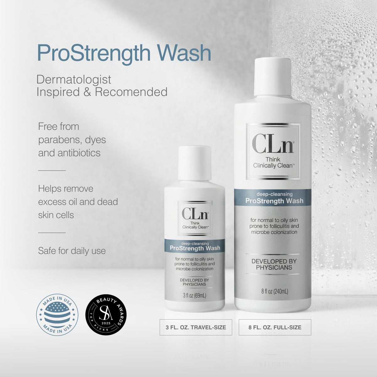 CLn in-shower lifestyle image illustrating daily use convenience and freshness