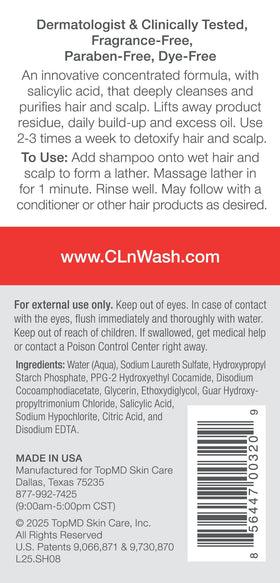 CLn concentrated lather texture closeup demonstrating effective oil removal
