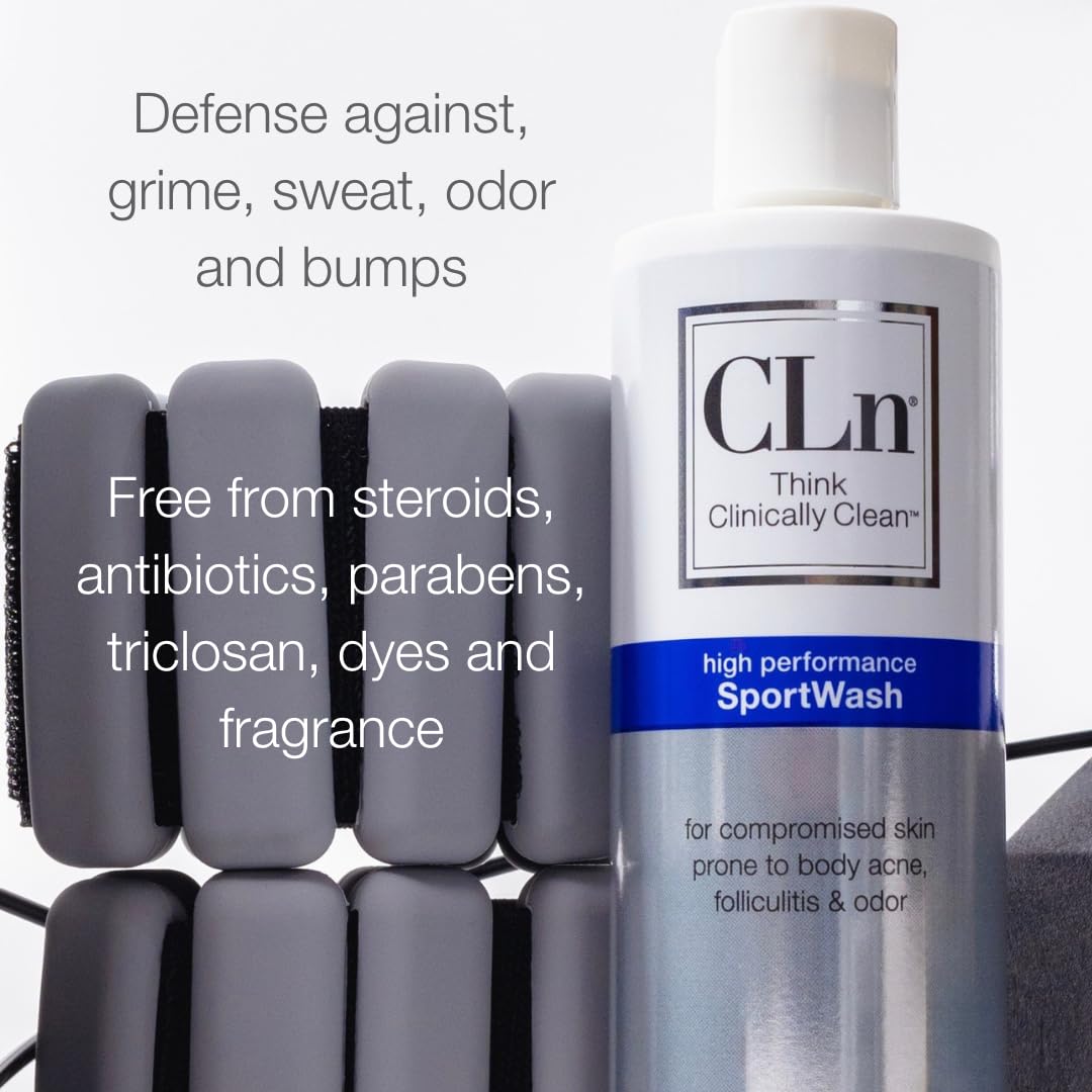 CLn SportWash application on feet close-up showing targeted foot odor care