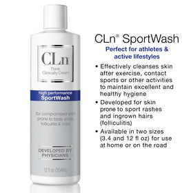 CLn SportWash next to towel post-exercise showing lifestyle recovery routine