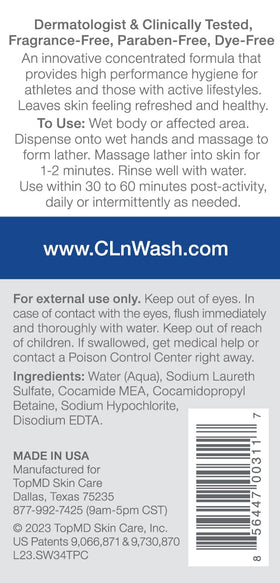 CLn SportWash gel texture close-up highlighting gentle concentrated formula