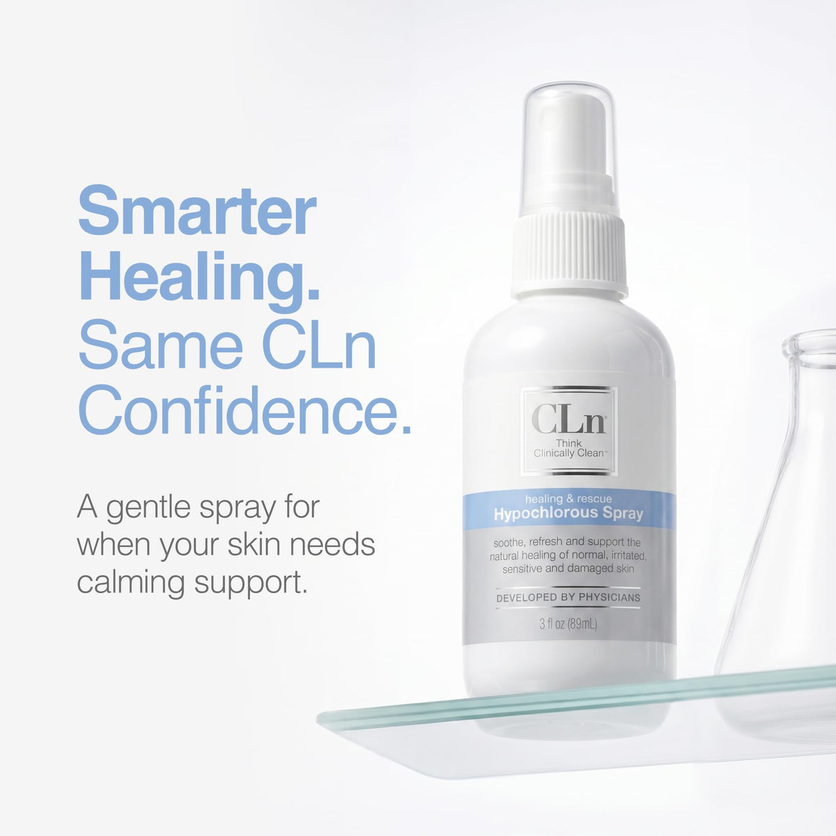 CLn spray texture mist closeup demonstrating fine mist for gentle skin coverage