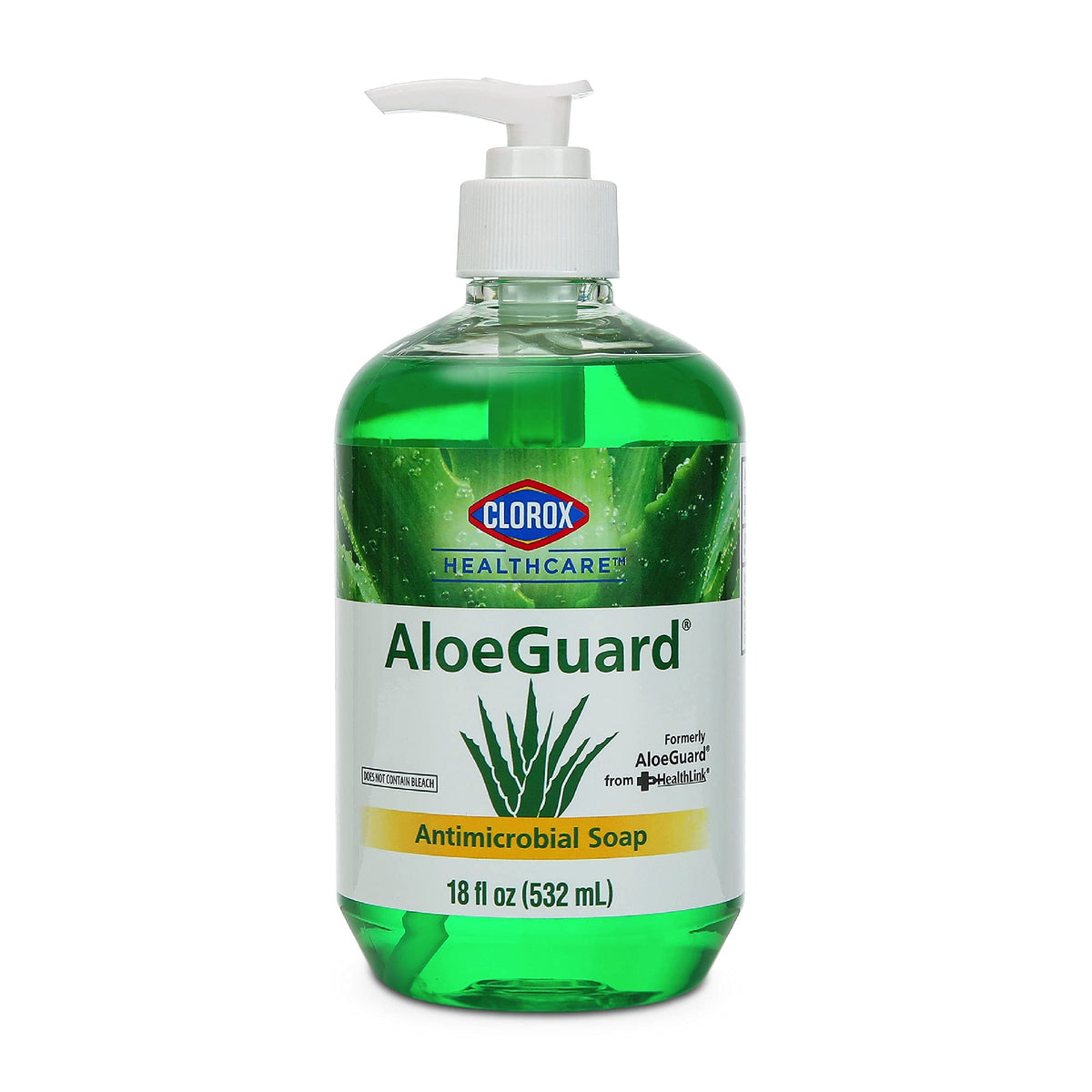 Clorox AloeGuard front packaging showing label and pump for easy dispensing