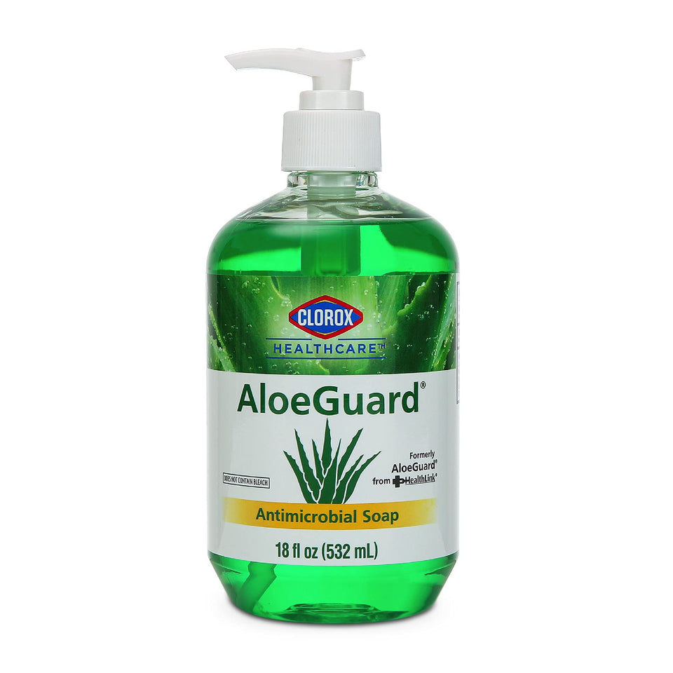 Clorox AloeGuard front packaging showing label and pump for easy dispensing